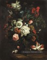 Fleurs dans un vase sur une dalle de Pierre Justus van Huysum